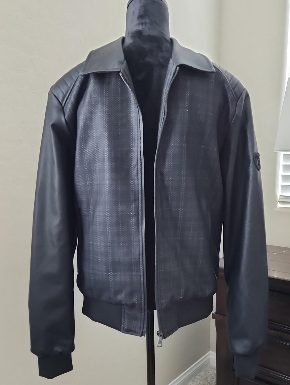 Men's Black Bomber Jacket - Classic Zip Front